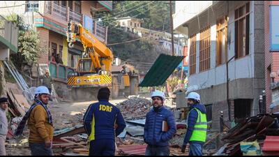 Hundreds of structures have developed cracks in Joshimath due to the sinking of land. (PTI) Hundreds of structures have developed cracks in Joshimath due to the sinking of land. (PTI)