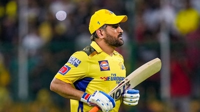 Bengaluru: Chennai Super Kings batter MS Dhoni runs between the wickets during the IPL 2023 cricket match between Royal Challengers Bangalore and Chennai Super Kings, at M Chinnaswamy Stadium in Bengaluru, Monday, April 17, 2023. (PTI Photo/Shailendra Bhojak)(PTI04_17_2023_000304A) (PTI) Bengaluru: Chennai Super Kings batter MS Dhoni runs between the wickets during the IPL 2023 cricket match between Royal Challengers Bangalore and Chennai Super Kings, at M Chinnaswamy Stadium in Bengaluru, Monday, April 17, 2023. (PTI Photo/Shailendra Bhojak)(PTI04_17_2023_000304A) (PTI)