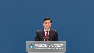 Qin Gang, China's foreign minister, speaks during the Lanting Forum in Shanghai, China, on Friday. (Bloomberg) Qin Gang, China's foreign minister, speaks during the Lanting Forum in Shanghai, China, on Friday. (Bloomberg)