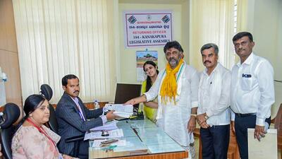 The Election Commission on Friday accepted the nomination papers of Karnataka Congress chief DK Shivakumar. (ANI) The Election Commission on Friday accepted the nomination papers of Karnataka Congress chief DK Shivakumar. (ANI)