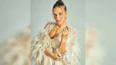 Neha Dhupia's outfit is from the collection of designer Pallavi Mohan's label. (Instagram/@nehahdupia) Neha Dhupia's outfit is from the collection of designer Pallavi Mohan's label. (Instagram/@nehahdupia)