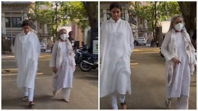 Jaya Bachchan with Shweta Bachchan-Nanda at Aditya Chopra's residence. Jaya Bachchan with Shweta Bachchan-Nanda at Aditya Chopra's residence.