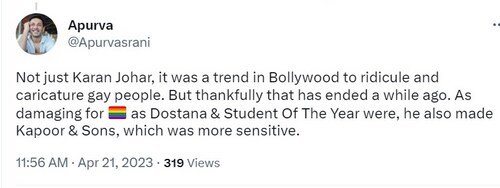 Apurva Asrani calls Kagan Johar's Dostana and Student Of The Year 'damaging'. Apurva Asrani calls Kagan Johar's Dostana and Student Of The Year 'damaging'.