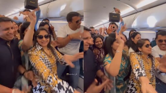 People dance to Sapna Chaudhary's song. (Instagram/@anchor_jk)