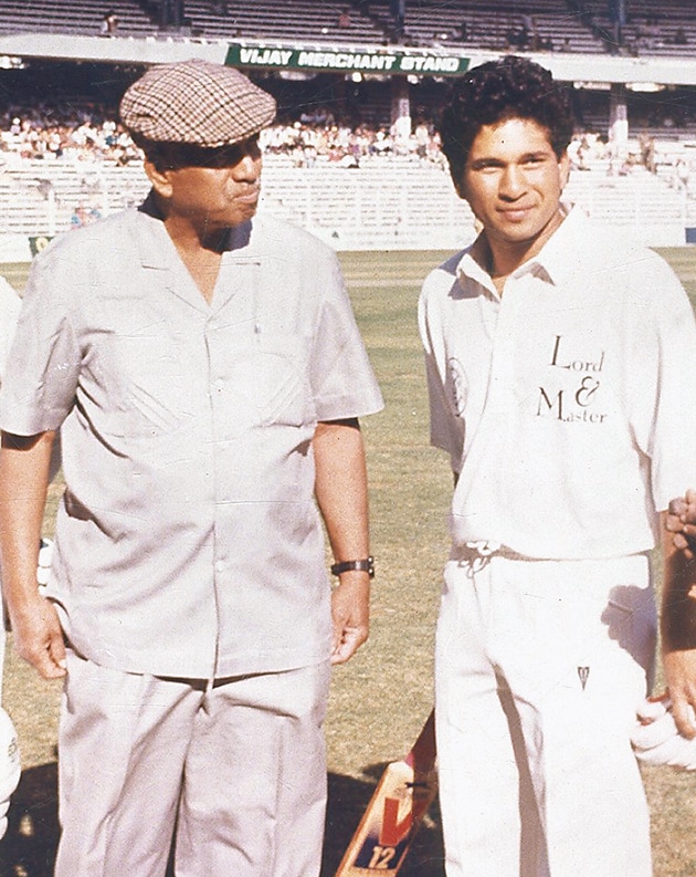 The legendary cricket coach Ramakant Achrekar with Tendulkar, whom he began training when the latter was 11. (HT Archives) The legendary cricket coach Ramakant Achrekar with Tendulkar, whom he began training when the latter was 11. (HT Archives)