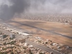 Smoke rises over the city as army and paramilitaries clash in power struggle, in Khartoum, Sudan, April 15. 