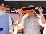 Shiromani Akali Dal patriarch and then Punjab CM Parkash Singh Badal with defence minister Rajnath Singh. Shiromani Akali Dal patriarch and then Punjab CM Parkash Singh Badal with defence minister Rajnath Singh.