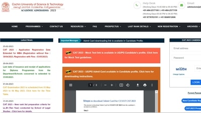 CUSAT CAT admit card 2023 released at admissions.cusat.ac.in