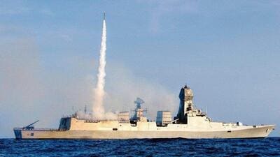 DRDO and Indian Navy on Friday carried out maiden flight trial of sea-based endo-atmospheric interceptor missile off Odisha coast (Twitter/@Defencematrix1)