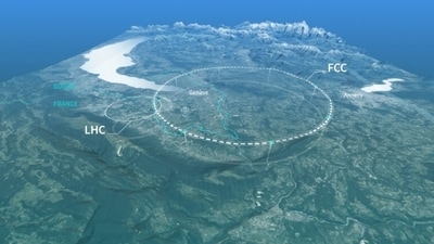 A schematic map showing a possible location for the Future Circular Collider (Image courtesy: CERN)