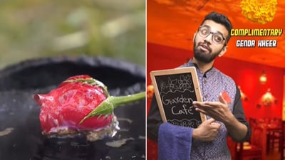 The comedians reaction to a man eating fried rose will leave you chuckling. (Instagram/@thekurtaguy) The comedians reaction to a man eating fried rose will leave you chuckling. (Instagram/@thekurtaguy)