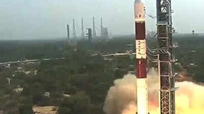 The mission marks 57th flight of the space agency's PSLV vehicle (Image courtesy: ANI) The mission marks 57th flight of the space agency's PSLV vehicle (Image courtesy: ANI)