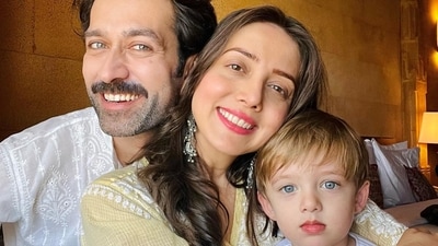 Nakuul Mehta and his wife Jankee Parekh posted a family photo also featuring their son Sufi. While Nakuul and Sufi twinned in white outfits, Jankee opted for a yellow suit. The caption read, "Sabka Bhai Sabki Jaan, Sufi Jann @babysufim. Eid Mubarak Pyaaro." Nakuul Mehta and his wife Jankee Parekh posted a family photo also featuring their son Sufi. While Nakuul and Sufi twinned in white outfits, Jankee opted for a yellow suit. The caption read, "Sabka Bhai Sabki Jaan, Sufi Jann @babysufim. Eid Mubarak Pyaaro." 