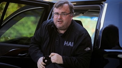 Reid Hoffman, co-founder of Linkedin and venture capitalist, arrives at the annual Allen and Co. Sun Valley media conference in Sun Valley, Idaho. (REUTERS)