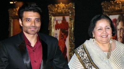 Uday Chopra with his mother Pamela Chopra at the premiere of Yash Chopra's last film Jab Tak Hai Jaan in 2012. (PTI Photo) (PTI) Uday Chopra with his mother Pamela Chopra at the premiere of Yash Chopra's last film Jab Tak Hai Jaan in 2012. (PTI Photo) (PTI)