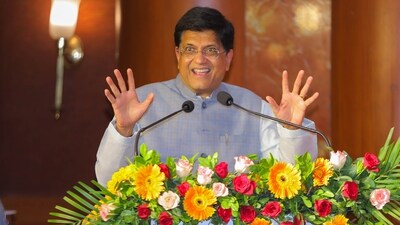 Union Minister Piyush Goyal addresses a programme in Rajkot. (PTI)