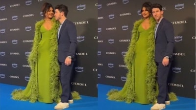 Priyanka Chopra and Nick Jonas at the Citadel premiere in Rome.