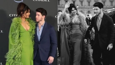 Priyanka Chopra makes Nick Jonas go 'DAMN' with her 90s-inspired look in a Valentino plunge neck gown. (Instagram) Priyanka Chopra makes Nick Jonas go 'DAMN' with her 90s-inspired look in a Valentino plunge neck gown. (Instagram)