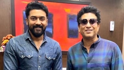 Suriya and Sachin Tendulkar had met in February 2023. Suriya and Sachin Tendulkar had met in February 2023.