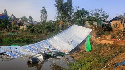 Several houses and other structures were damaged in a storm accompanied by rain that swept through the various parts of the state (HT Photo/Sourced) Several houses and other structures were damaged in a storm accompanied by rain that swept through the various parts of the state (HT Photo/Sourced)