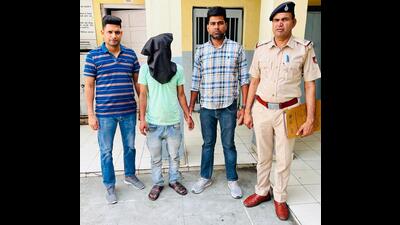 The accused in the custody of Chandigarh Police. (HT Photo)