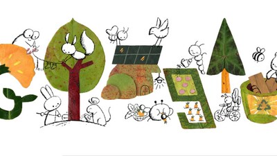 The Doodle featured on Saturday, made entirely from leaves, illustrated a range of actions we can take in our daily lives. The Doodle featured on Saturday, made entirely from leaves, illustrated a range of actions we can take in our daily lives.