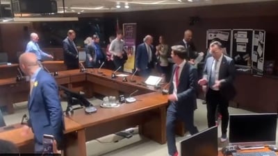 Canadian Transport Minister Omar Alghabra and a group of officials walking in heels in conference room as part of Hope in Heels programme. Canadian Transport Minister Omar Alghabra and a group of officials walking in heels in conference room as part of Hope in Heels programme.