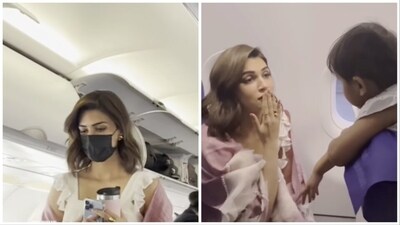 Kriti Sanon has been spotted on an economy Indigo flight to Indore. Kriti Sanon has been spotted on an economy Indigo flight to Indore.