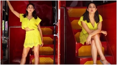 Sara Ali Khan is an absolute fashionista. The actor keeps slaying fashion goals like a pro with snippets from her fashion diaries on her Instagram profile on a regular basis. From acing festive ensembles to showing us how to deck up this summer in style, Sara can do it all. The actor, a day back, shared a string of pictures of herself looking stunning in a summer co-ord set. (Instagram/@saraalikhan95) Sara Ali Khan is an absolute fashionista. The actor keeps slaying fashion goals like a pro with snippets from her fashion diaries on her Instagram profile on a regular basis. From acing festive ensembles to showing us how to deck up this summer in style, Sara can do it all. The actor, a day back, shared a string of pictures of herself looking stunning in a summer co-ord set. (Instagram/@saraalikhan95)