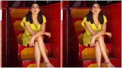 Sara took a bus ride in Mumbai in a yellow co-ord set. Playing muse to fashion designer house Eda, sara picked the comfy bright yellow ensemble from the shelves of the designer house. (Instagram/@saraalikhan95) Sara took a bus ride in Mumbai in a yellow co-ord set. Playing muse to fashion designer house Eda, sara picked the comfy bright yellow ensemble from the shelves of the designer house. (Instagram/@saraalikhan95)