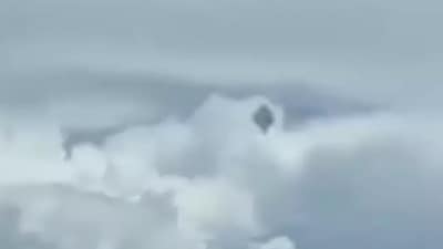 Still from the viral video in which the object that resembles a UFO is seen. (Screengrab of Twitter video) Still from the viral video in which the object that resembles a UFO is seen. (Screengrab of Twitter video)