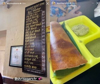 Anushka shared photos from her family lunch on her Instagram Stories. Anushka shared photos from her family lunch on her Instagram Stories.