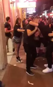 The violent fight between Nate and Rodney was quickly captured and shared on social media. (Twitter/@PaulLABamba) The violent fight between Nate and Rodney was quickly captured and shared on social media. (Twitter/@PaulLABamba)