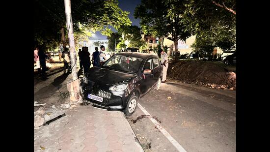 The car driver, who had fled the scene leaving his vehicle behind, was eventually arrested and later released on bail. (HT Photo)