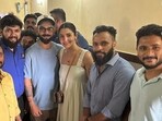 Anushka Sharma and Virat Kohli posed with the staff of CTR. Anushka Sharma and Virat Kohli posed with the staff of CTR.