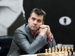 Grandmasters Ian Nepomniachtchi from Russia competes during the first game of a 14-game match to decide who will be the new 17th World Chess Champion in Astana on April 9, 2023. (Photo by AFP) Grandmasters Ian Nepomniachtchi from Russia competes during the first game of a 14-game match to decide who will be the new 17th World Chess Champion in Astana on April 9, 2023. (Photo by AFP)