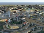 Union minister of road transport and highways Nitin Gadkari shared graphical images of the expressway on Twitter.