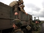 Ukrainian artillerymen of the Aidar battalion operate on front line positions near Bakhmut, Donetsk region, on April 22, 2023, amid the Russian invasion on Ukraine. Ukrainian artillerymen of the Aidar battalion operate on front line positions near Bakhmut, Donetsk region, on April 22, 2023, amid the Russian invasion on Ukraine.