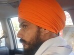 Amritpal Singh, a pro-Khalistan leader, after being arrested in Punjab. (HT Photo)
