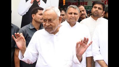 Bihar chief minister Nitish Kumar interacts with the media in Patna on Sunday. (Santosh Kumar/HT Photo) Bihar chief minister Nitish Kumar interacts with the media in Patna on Sunday. (Santosh Kumar/HT Photo)