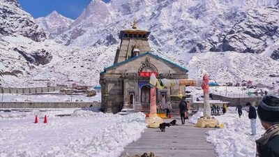 Char dham yarta 2023: Snow-covered Kedarnath temple. (PTI) Char dham yarta 2023: Snow-covered Kedarnath temple. (PTI)