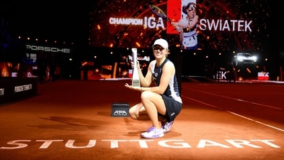 Poland's Iga Swiatek poses with the trophy after defeating Belarus' Aryna Sabalenka (AFP) Poland's Iga Swiatek poses with the trophy after defeating Belarus' Aryna Sabalenka (AFP)