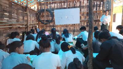 The Thaizawl refugee camp in Mizoram’s Lunglei district runs a part-time school to provide a solution to the language problem of the Myanmar refugee students. (HT Photo) The Thaizawl refugee camp in Mizoram’s Lunglei district runs a part-time school to provide a solution to the language problem of the Myanmar refugee students. (HT Photo)