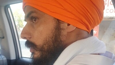 Amritpal Singh, a pro-Khalistan leader, after being arrested in Punjab. (HT Photo) Amritpal Singh, a pro-Khalistan leader, after being arrested in Punjab. (HT Photo)