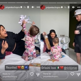 Priyanka shared adorable pictures with Malti and Nick.