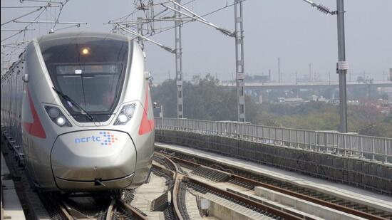 The 82km RRTS corridor has eight stations. (Sakib Ali/HT )