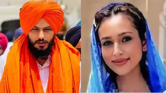Waris Punjab De chief Amritpal Singh and his wife Kirandeep Kaur.