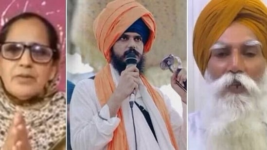 Amritpal Singh's mother Balwinder Kaur and father Tarsem Singh.