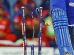 Arshdeep Singh breaks stumps. Arshdeep Singh breaks stumps.