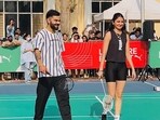 Virat Kohli, Anushka Sharma surprise fans with badminton face-off Virat Kohli, Anushka Sharma surprise fans with badminton face-off